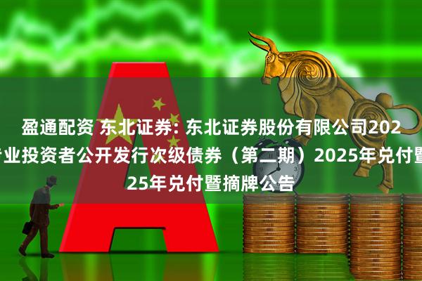 盈通配资 东北证券: 东北证券股份有限公司2022年面向专业投资者公开发行次级债券(第二期)2025年兑付暨摘牌公告